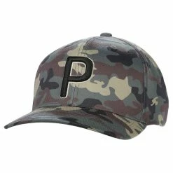 Puma P 110 Camo Pattern Snapback -Golf Shop headwear puma p 110 camo pattern snapback thyme itempicture